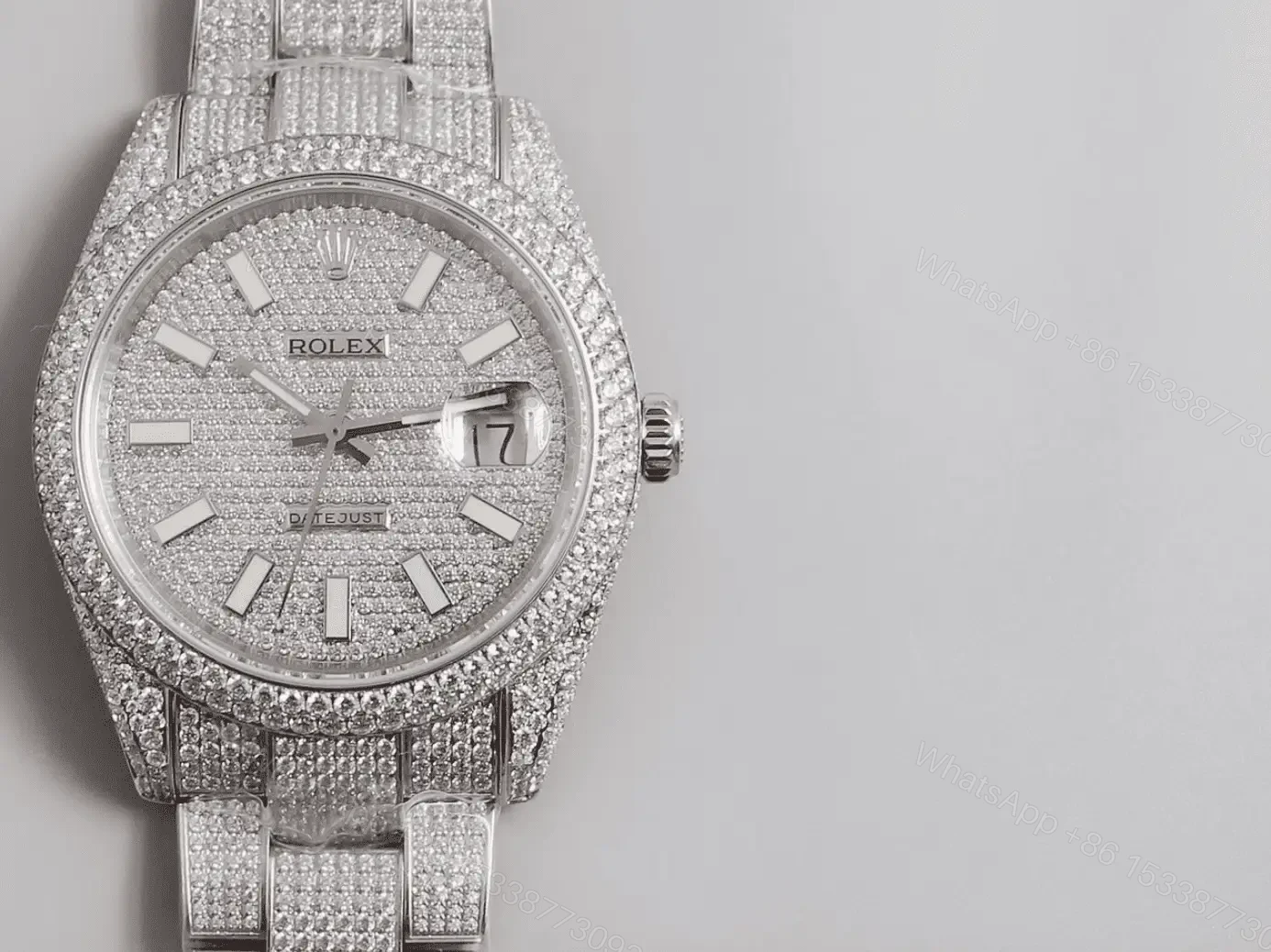 Replica Rolex Datejust 41mm Full Real Diamond Moissanite — view 1