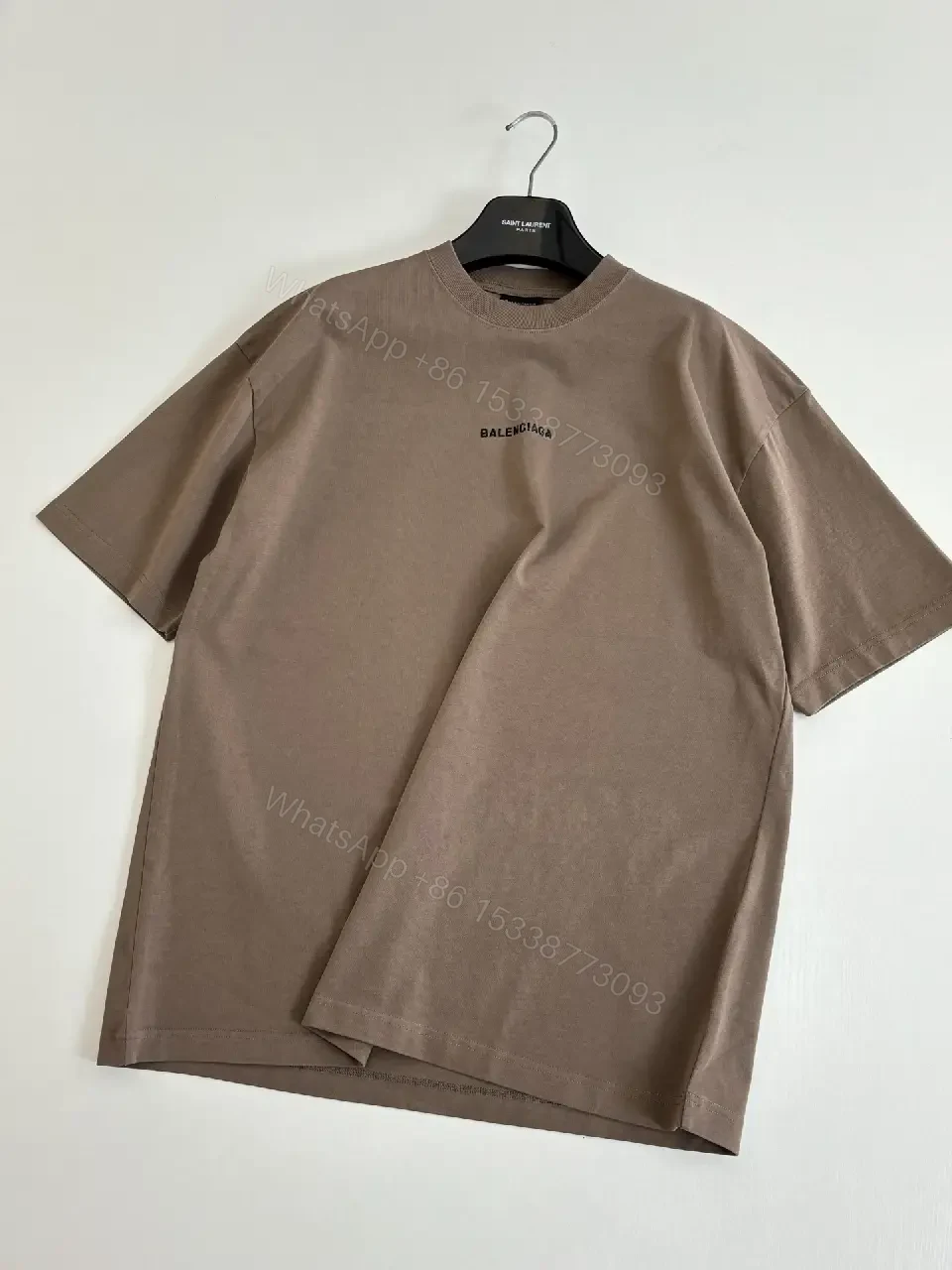 View 2 of Taupe Cotton Tee-Dress: Relaxed, Minimal, Designer-Inspired