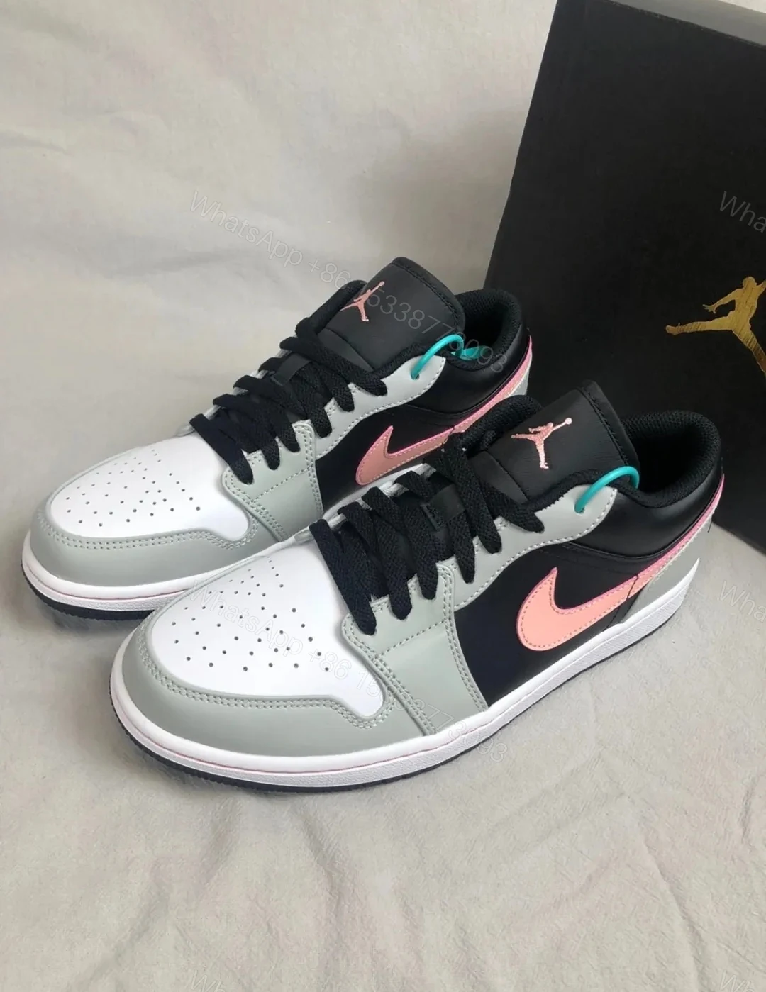 View 3 of Air Jordan 1 Low Black Grey Pink4 553558-062