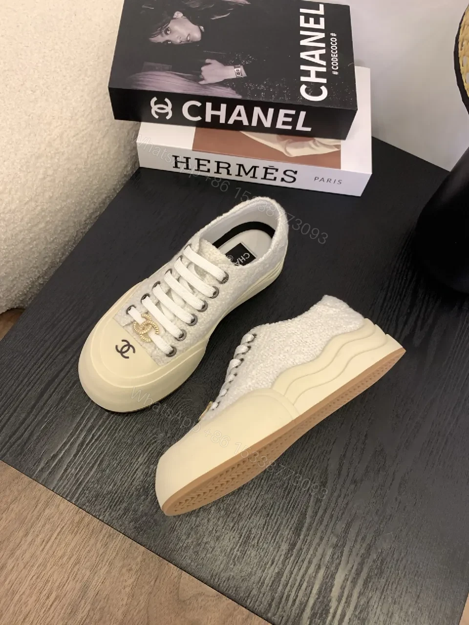 View 2 of Lux Knit High-Tops: Leather Trim, Luxe Emblem Sneaker