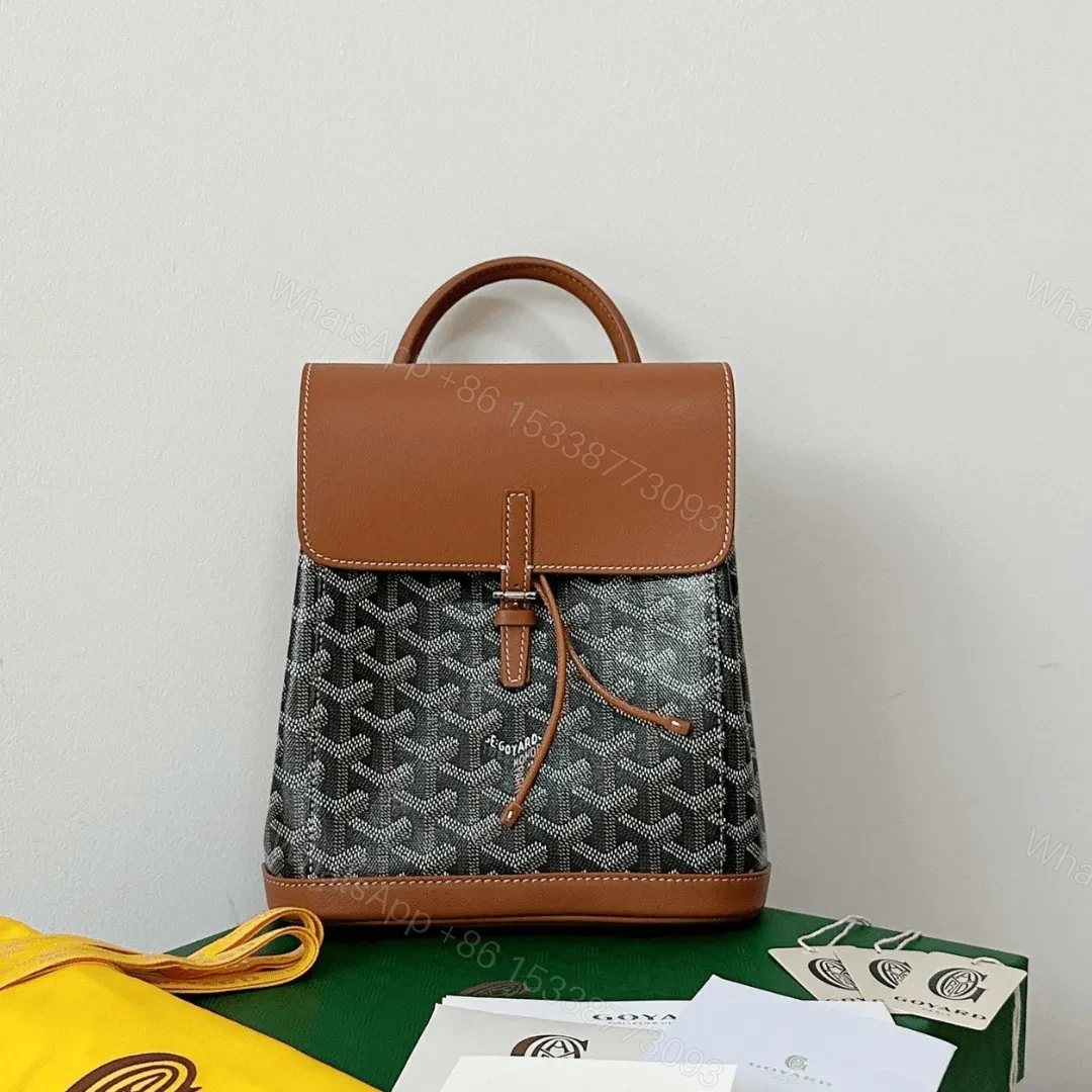 Goyard Mini Backpack Brown Super Quality Monogram Pattern Size 23x19cm — view 1