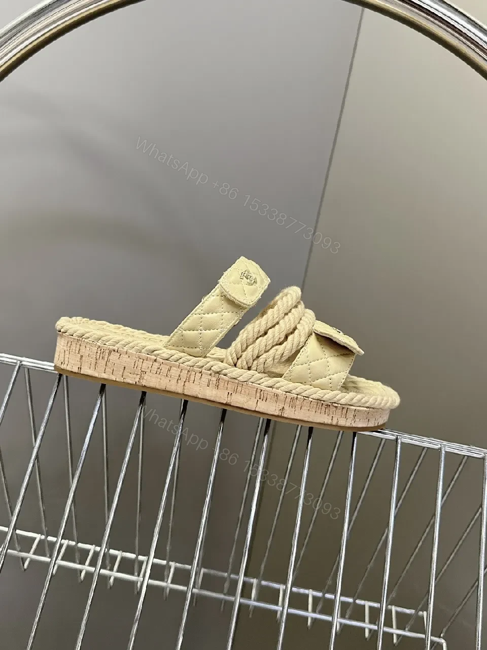 View 2 of Quilted Sandal with Rope Detail – Elevated Summer Style