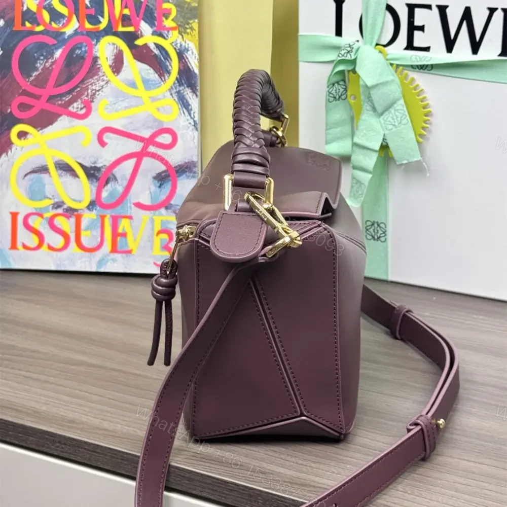 View 3 of 高仿Loewe*Puzzle系列7240小牛皮單肩包酒紅色小號免檢版