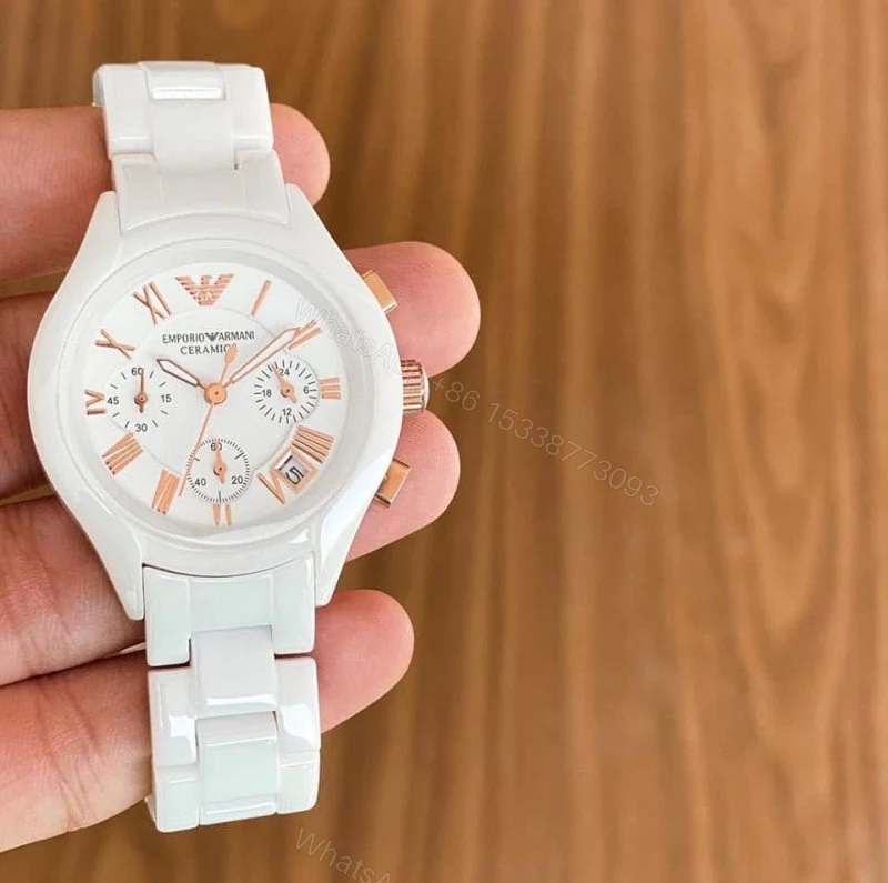 View 3 of Armani Men Watch White Ceramic Analog 40mm