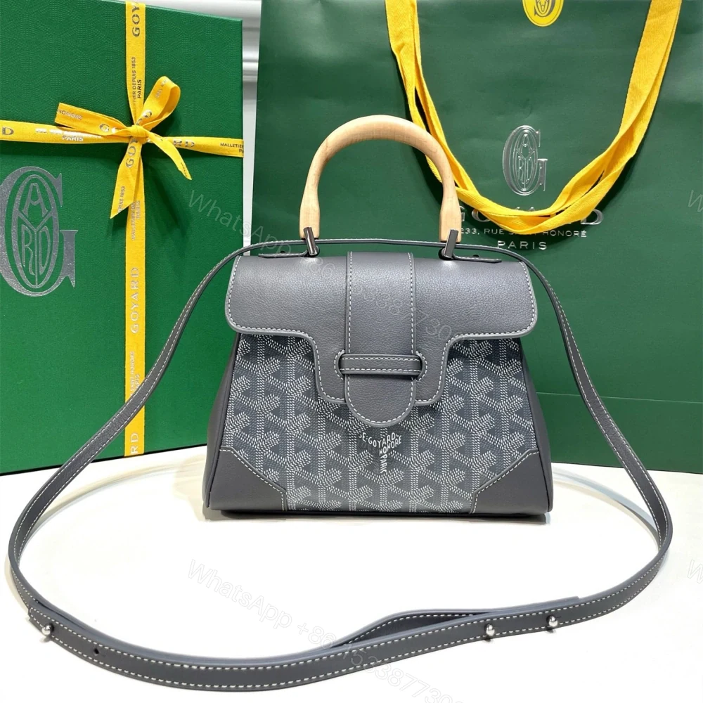 高仿Goyard*SAIGONB櫸木手柄單肩包灰色免檢版 — view 1