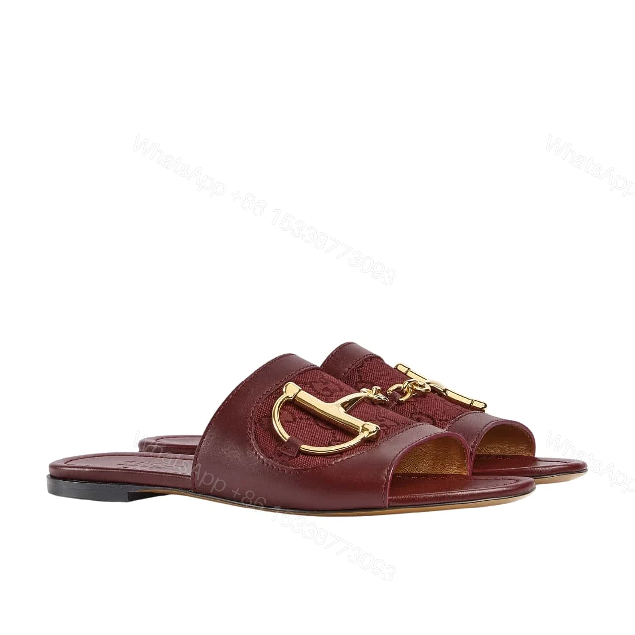 GUCCI WOMEN’S SLIDE SANDAL WITH HORSEBIT ROSSO ANCORA RED 834427 AAE04 6273 — view 1