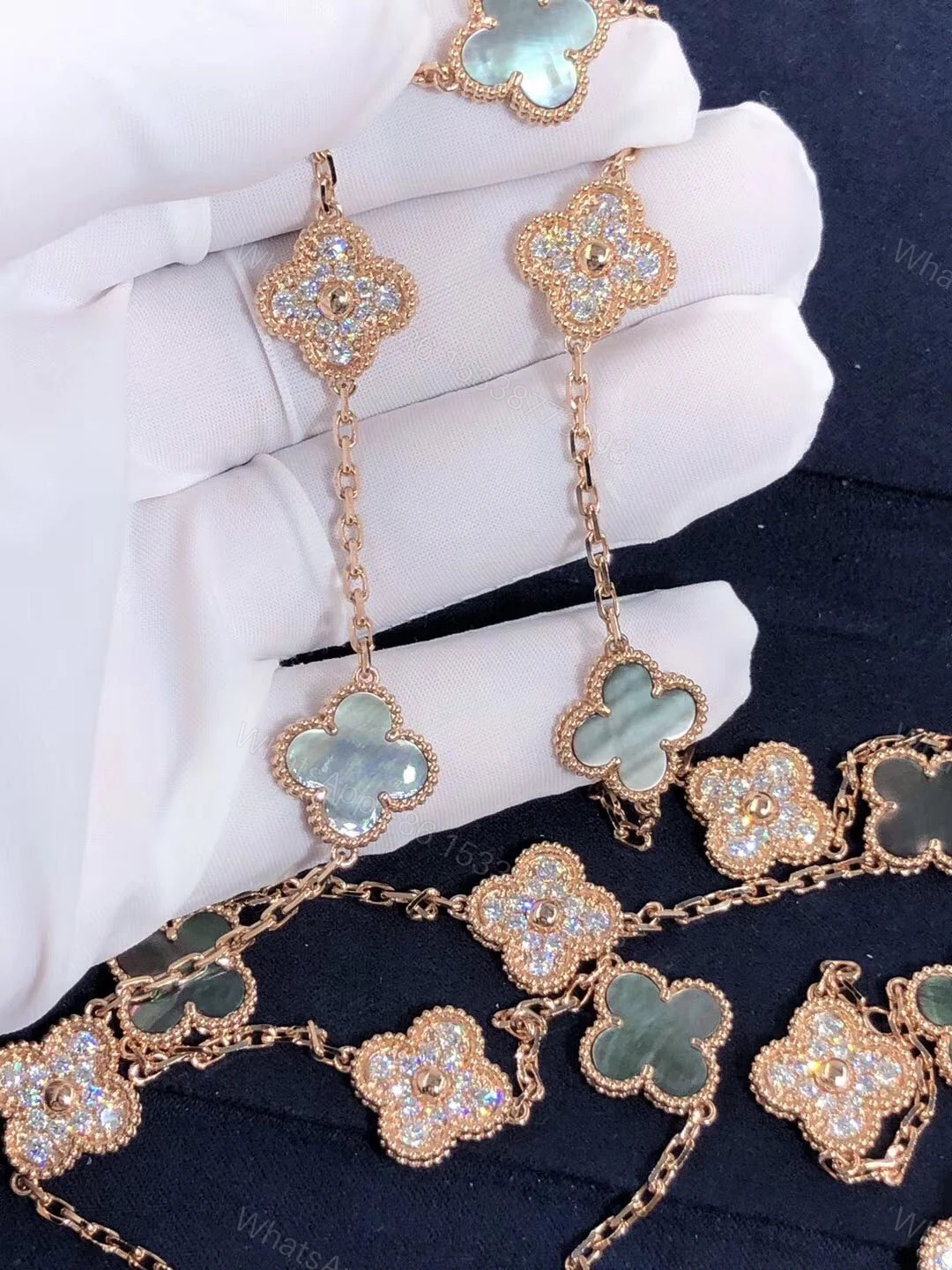 View 3 of Van Cleef & Arpels Vintage Vintage Alhambra long necklace, 20 motifs