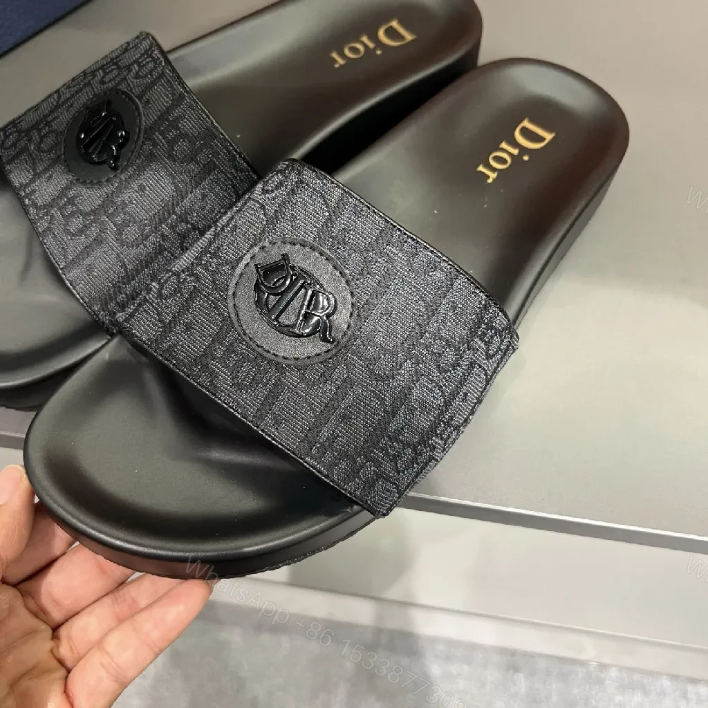 View 9 of Monogram Texture Black Slide: Everyday Luxury Footwear