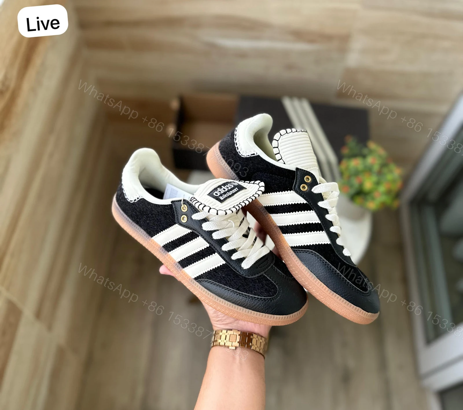 ADIDAS WALES BONNER SAMBA PONY TONAL LOW TRAINERS — view 1