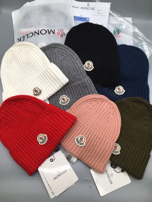 View 5 of Soft Rose Moncler Beanie: Warmth, Subtle Luxury, Knit Hat