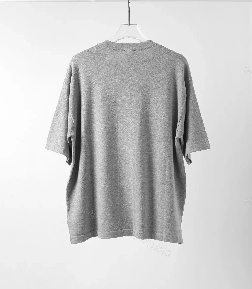 View 7 of Grey Cotton T-Shirt Dior Logo Casual Tee