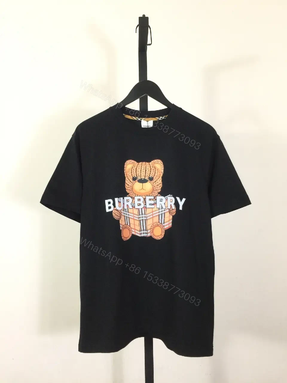 View 3 of Black Cotton Teddy Graphic Tee - Designer-Inspired Bold | Cotton Tee
