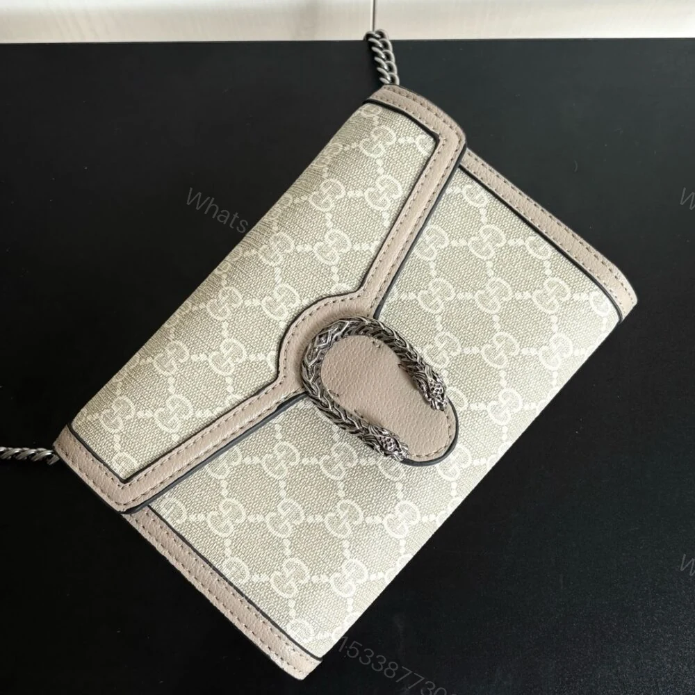 View 4 of Gucci Dionysus GG Mini Chain Wallet Beige 20Cm 401231 UULBN 9683