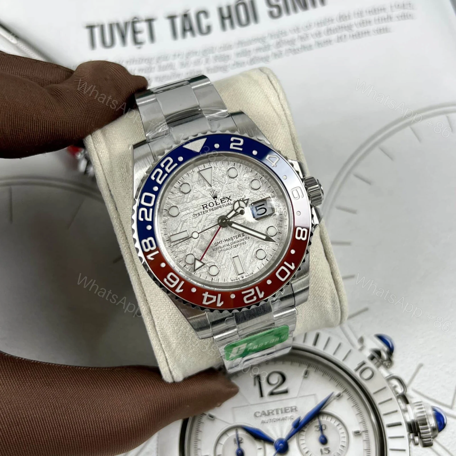 View 3 of Superclone Rolex GMT-Master II Meteorite Dial 126719BLRO “Superman” Oyster