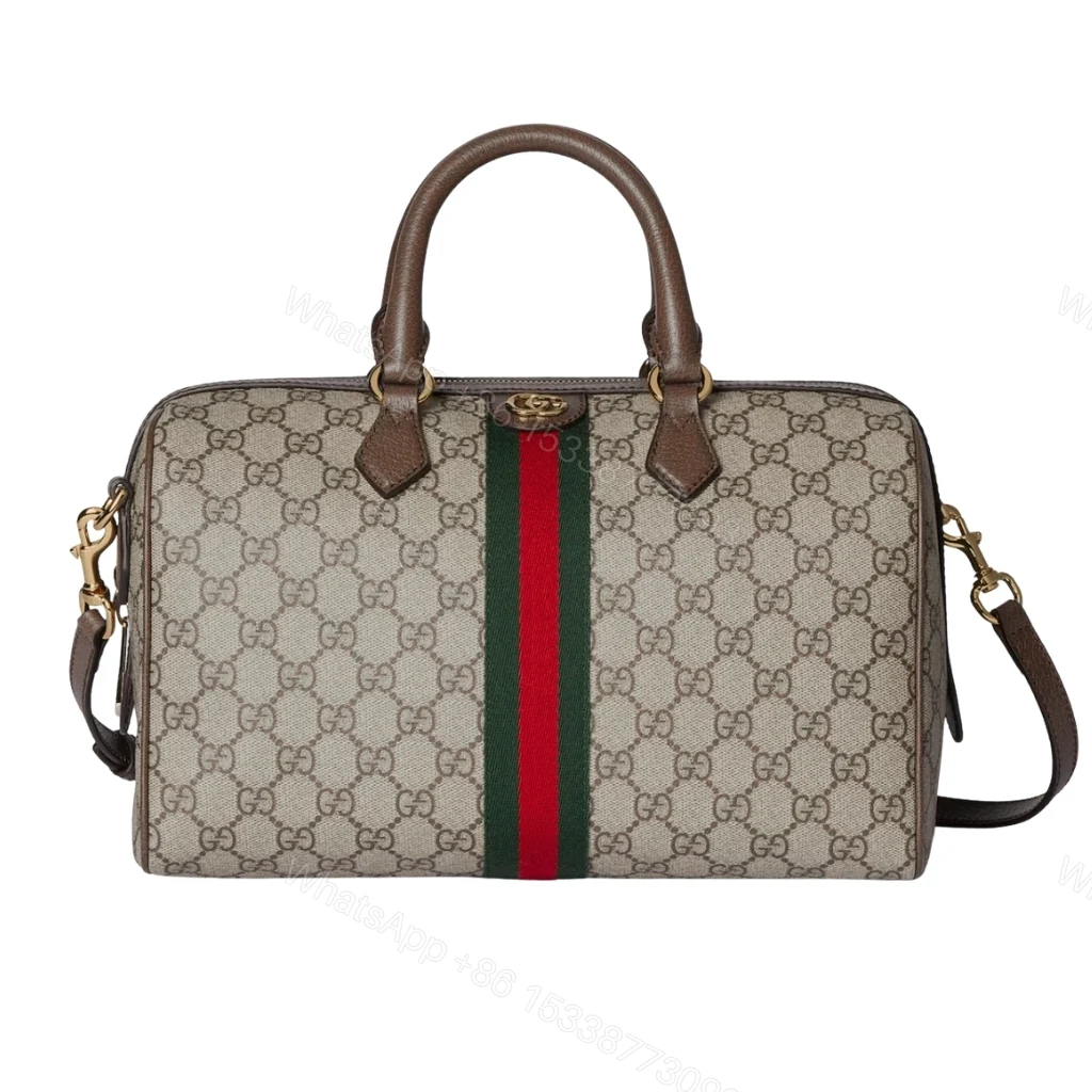 Gucci Ophidia Large Boston Bag Beige And Dark Brown 30cm ‎836824 FAE0J 9867 — view 1