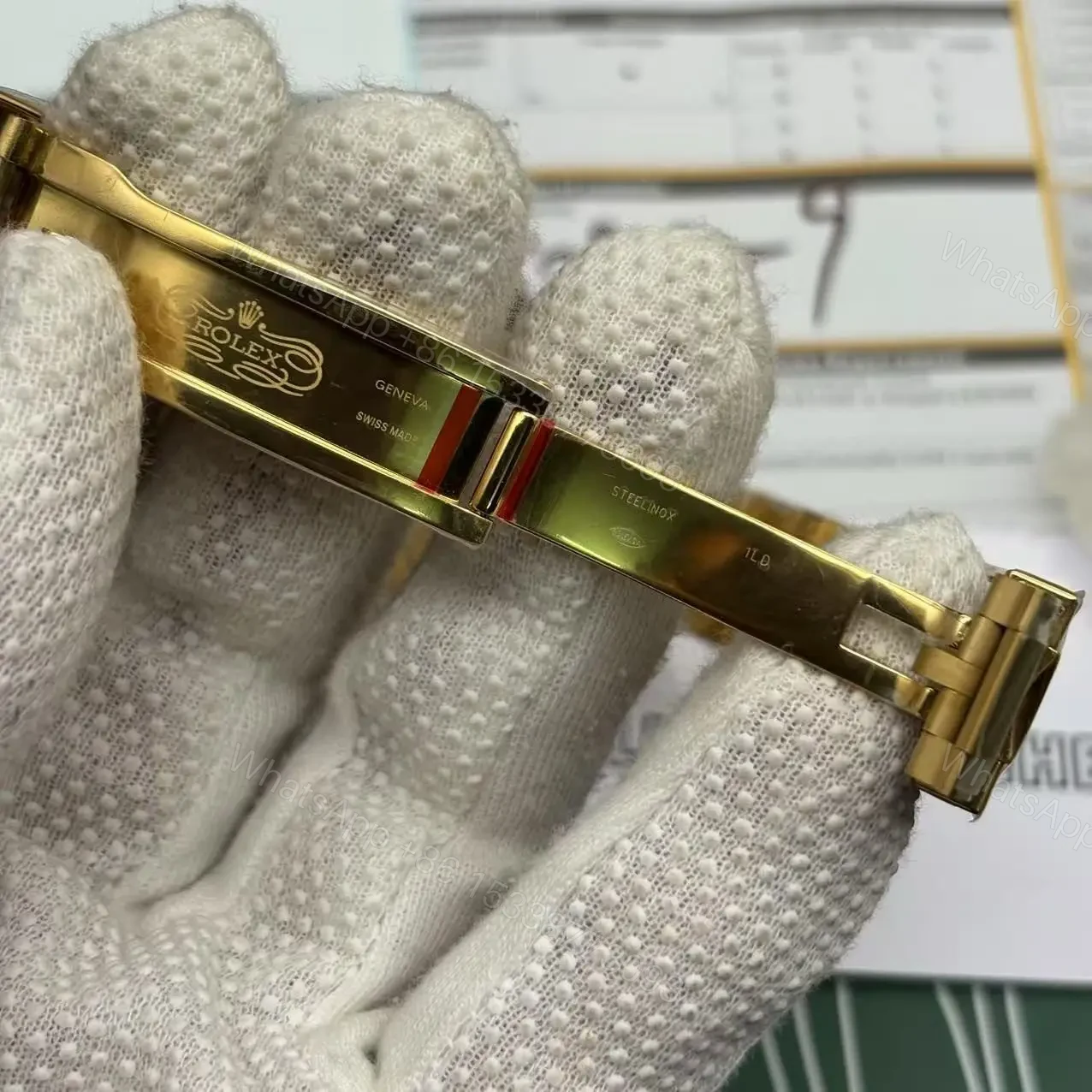 View 10 of Rolex Submariner Full Gold Blue Dial Swiss Clone Replica