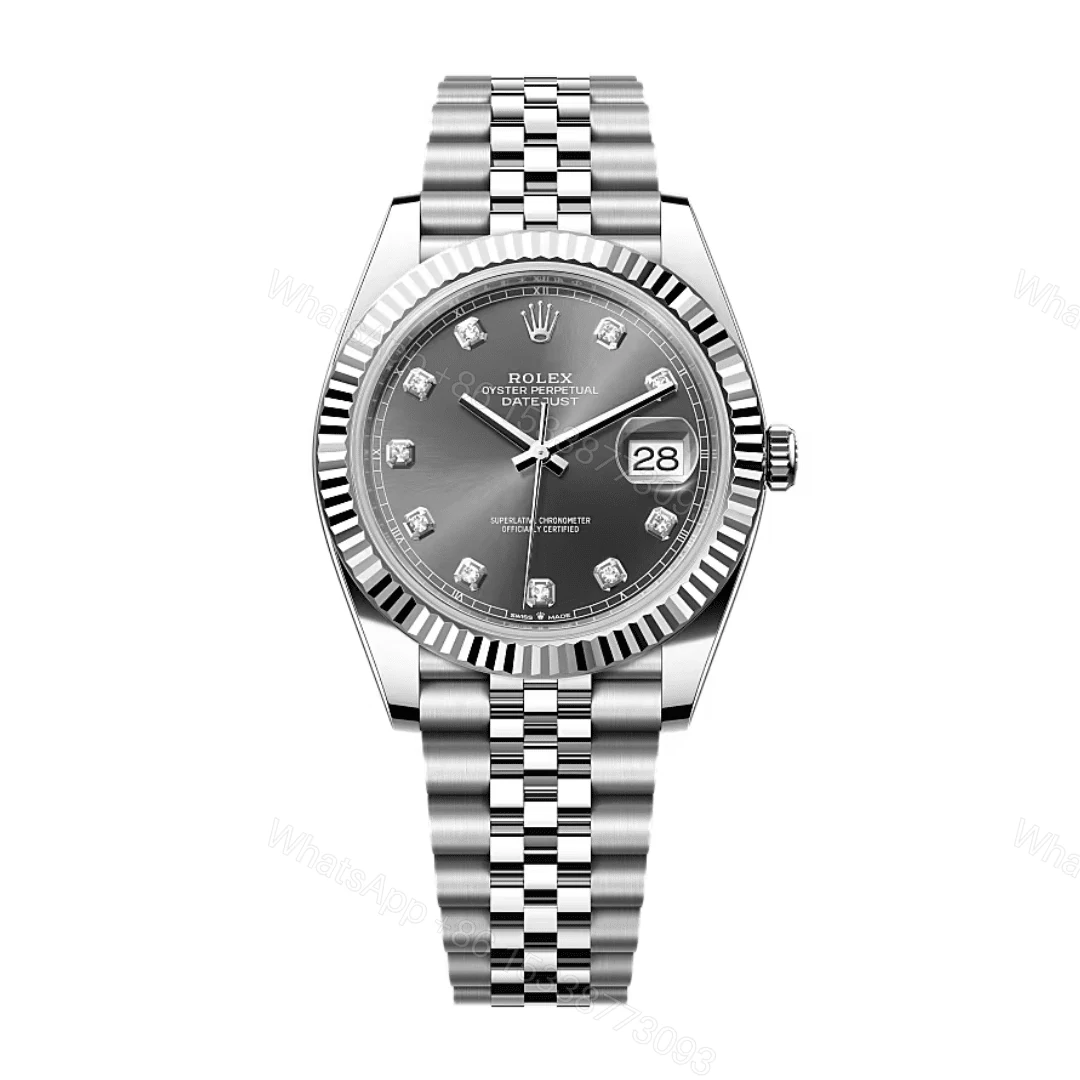 Rolex Datejust Gray Diamond Dial Replica — view 1