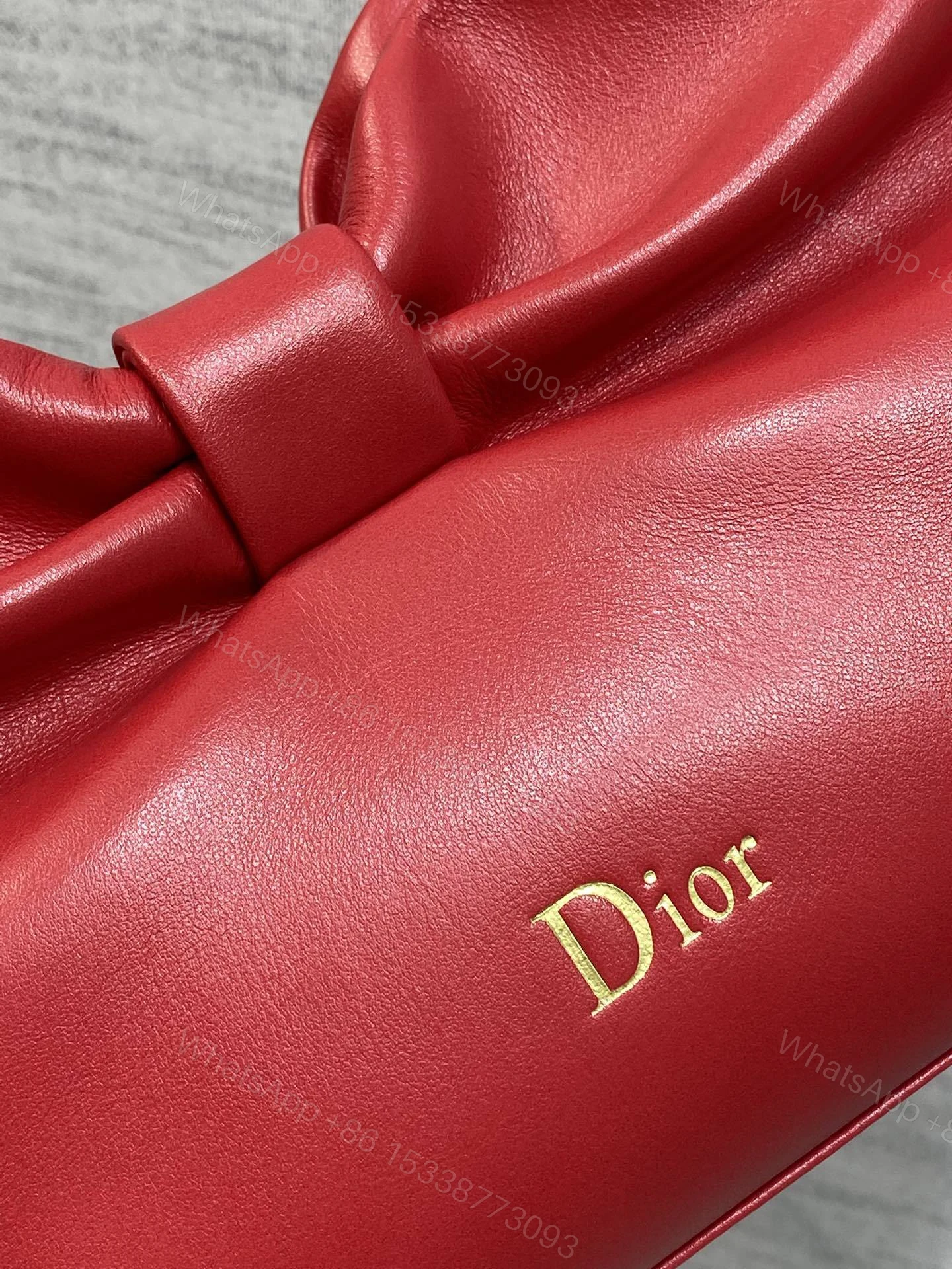 View 2 of Dior Bow Bag Red Lambskin