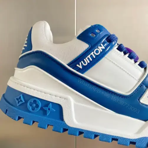 View 8 of LOUIS VUITTON LV TRAINER MAXI SNEAKERS IN BLUE AND WHITE – LSVT336