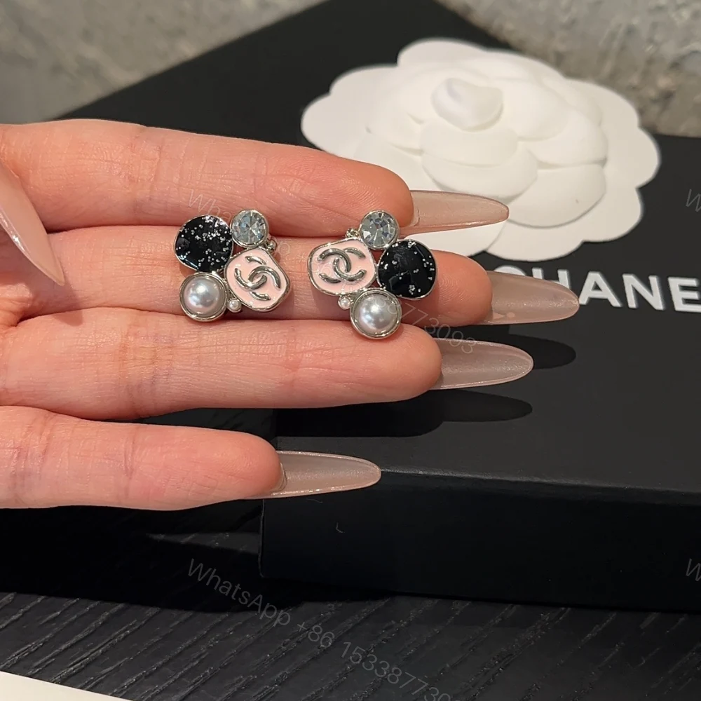 View 7 of Chanel Resin Pearl And Sparkling Crystal Silver Earrings ABG633 B22459 U4652