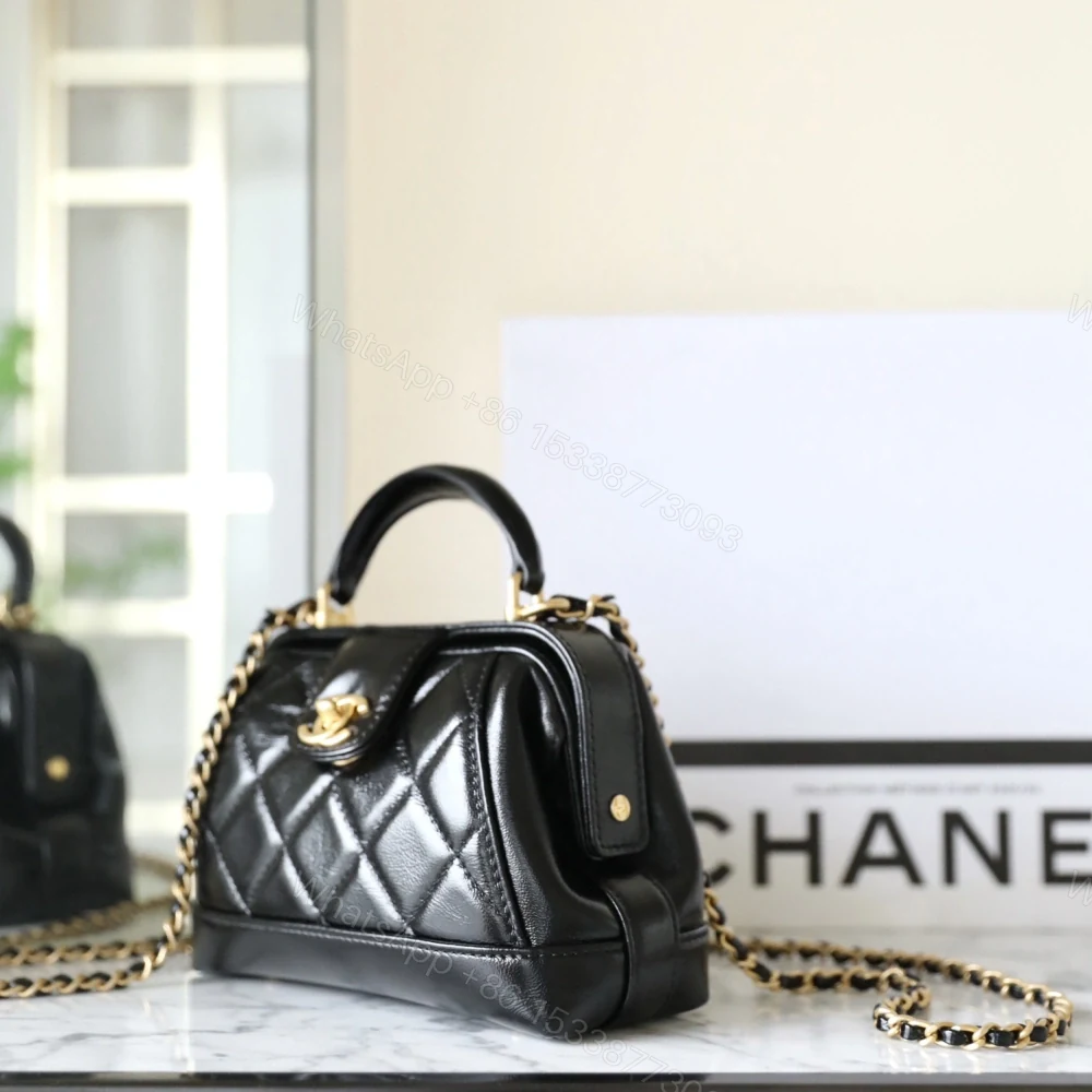 View 4 of 高仿Chanel*24A系列AS4958拋光小羊皮單肩包黑色免檢版