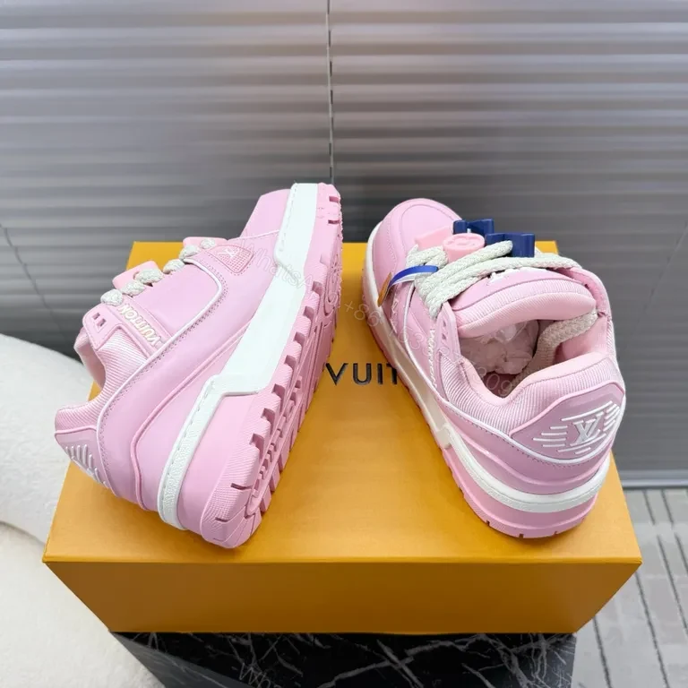 View 3 of Pink Luxe LV-Style Chunky Sneaker: Ultra-Comfort Comfort Blend