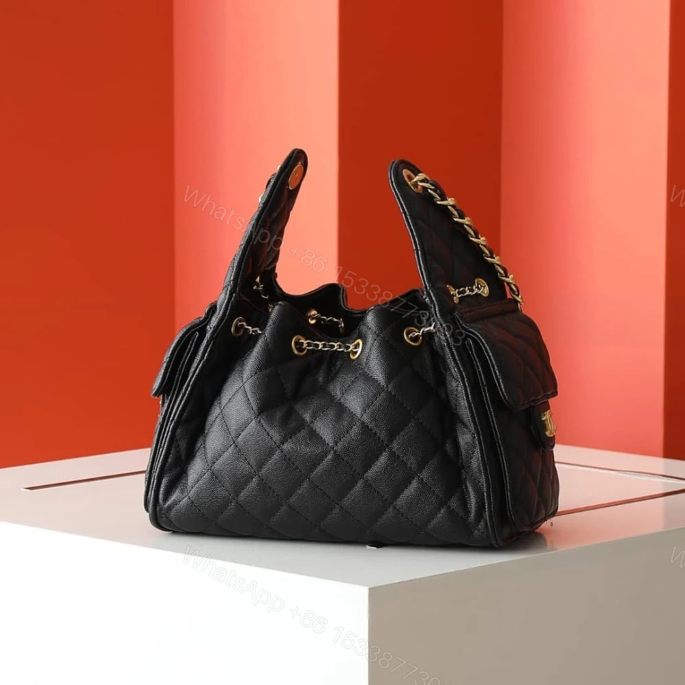View 7 of Chanel 25 Small Handbag Grained And Gold Tone Metal Black 26Cm AS5293 B20304 94305