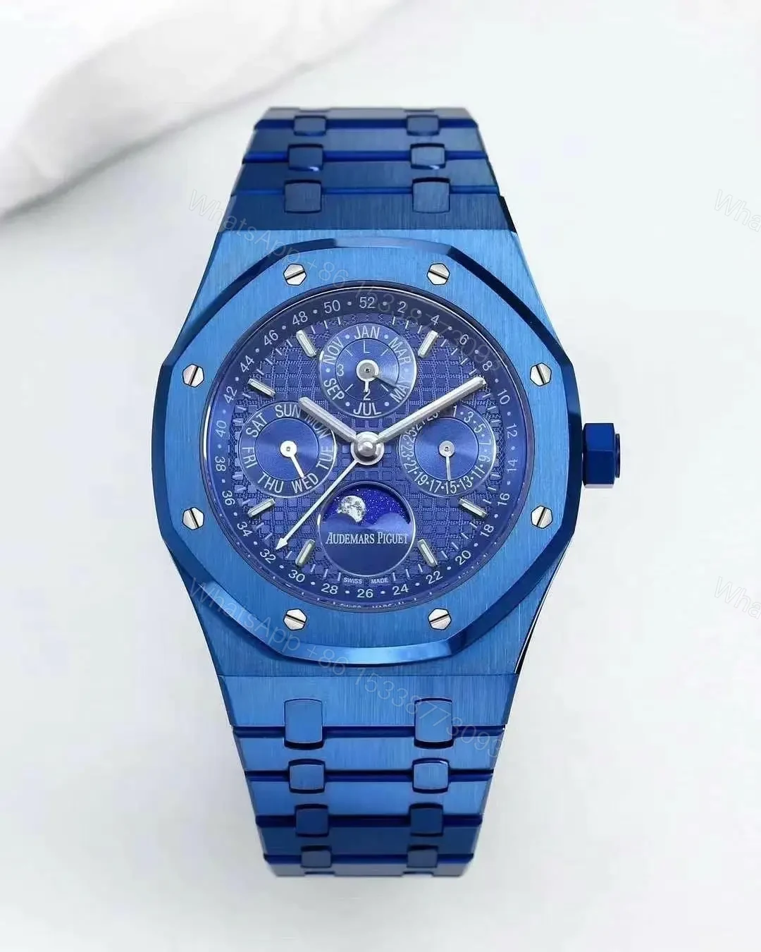 Super Clone Audemars Piguet Royal Oak Perpetual Calendar Blue ( + Video ) — view 1