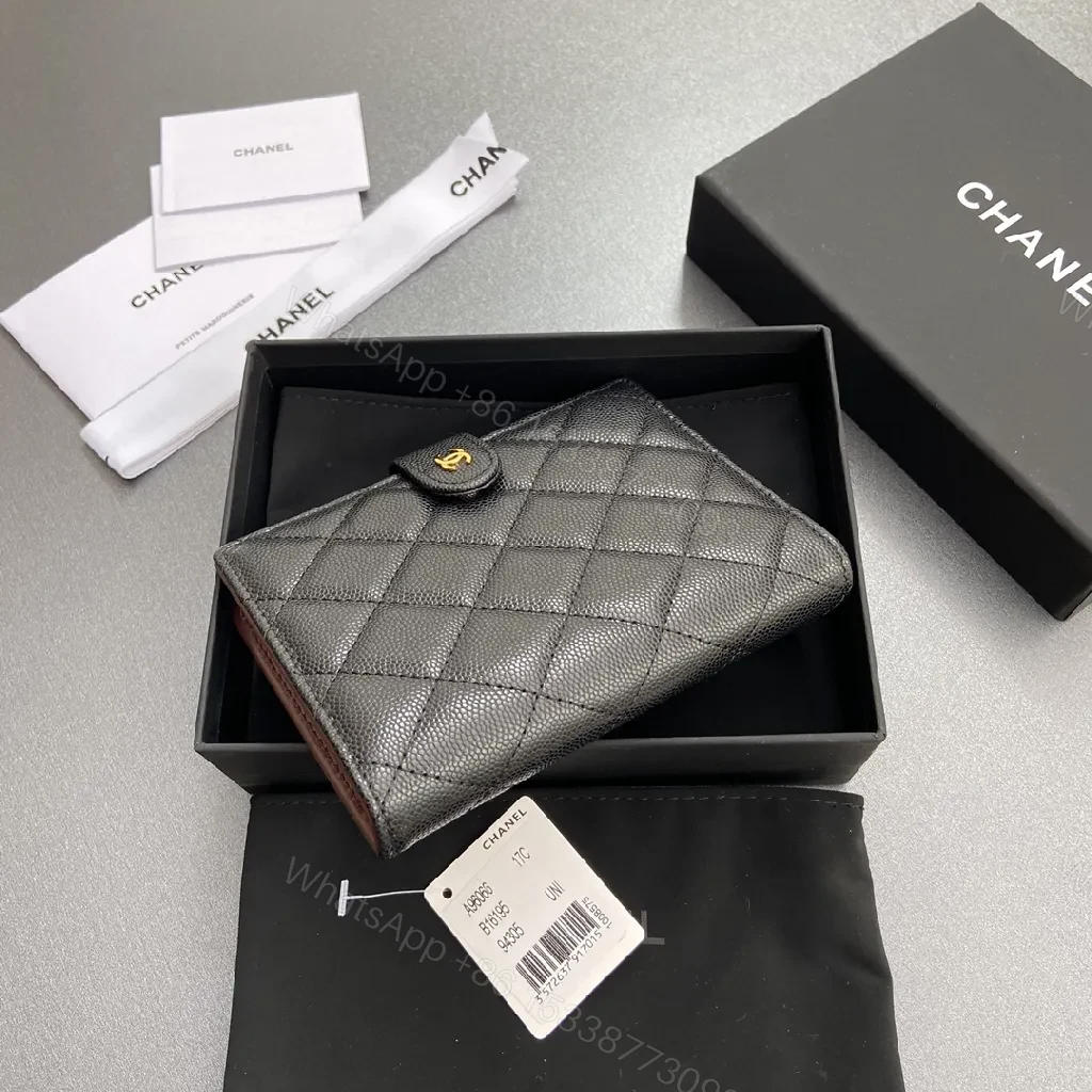 View 9 of Quilted Luxe Wallet in Black with Gold Accent