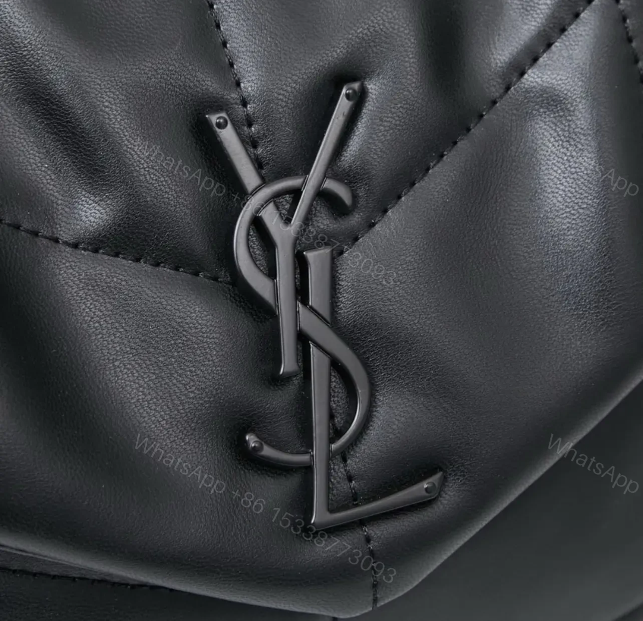 View 2 of Saint Laurent Puffer Loulou medium shoulder bag in black