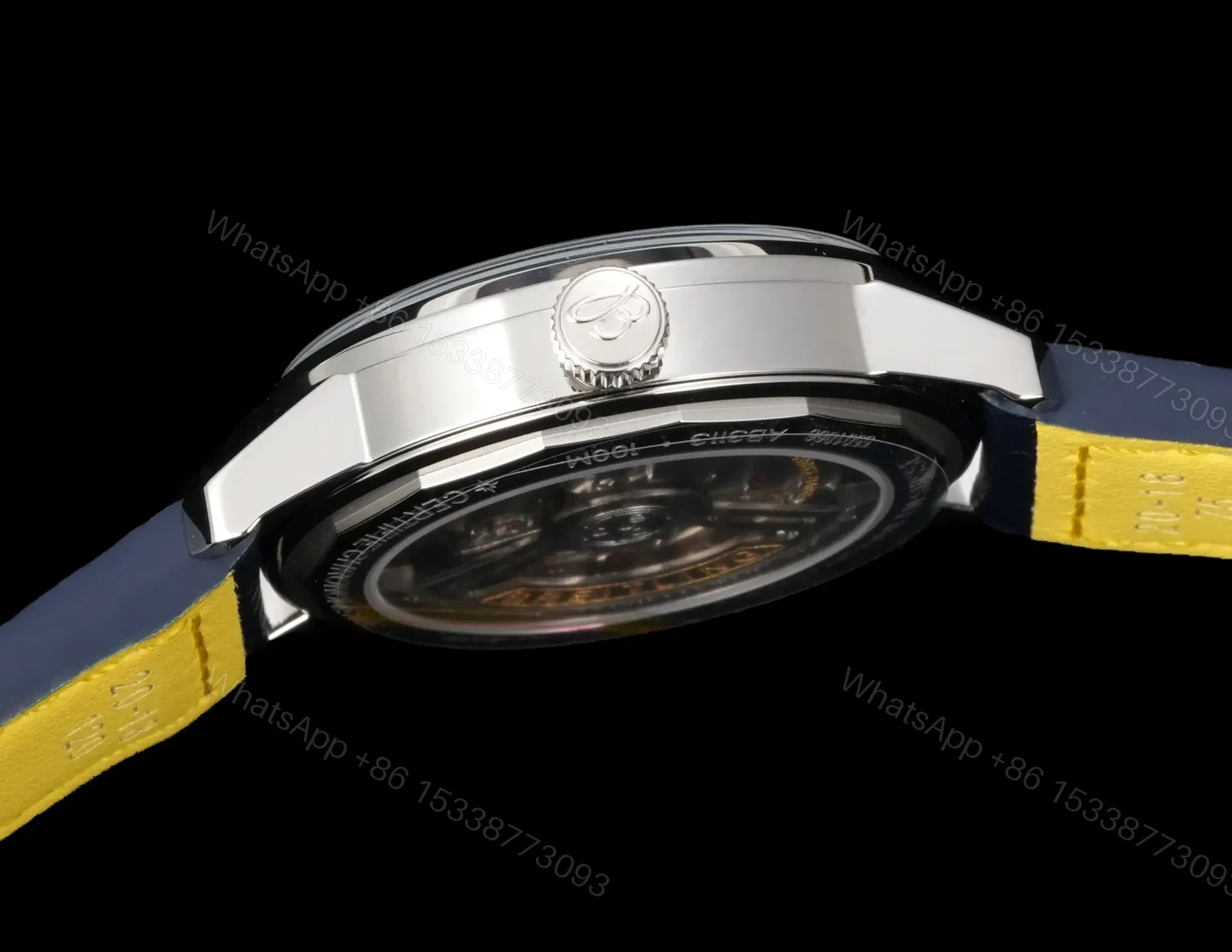 View 8 of Breitling Top Time B31 Blue Replica Leather Strap 38MM Premium BRE-TOP-B31-38-GRN-LTH
