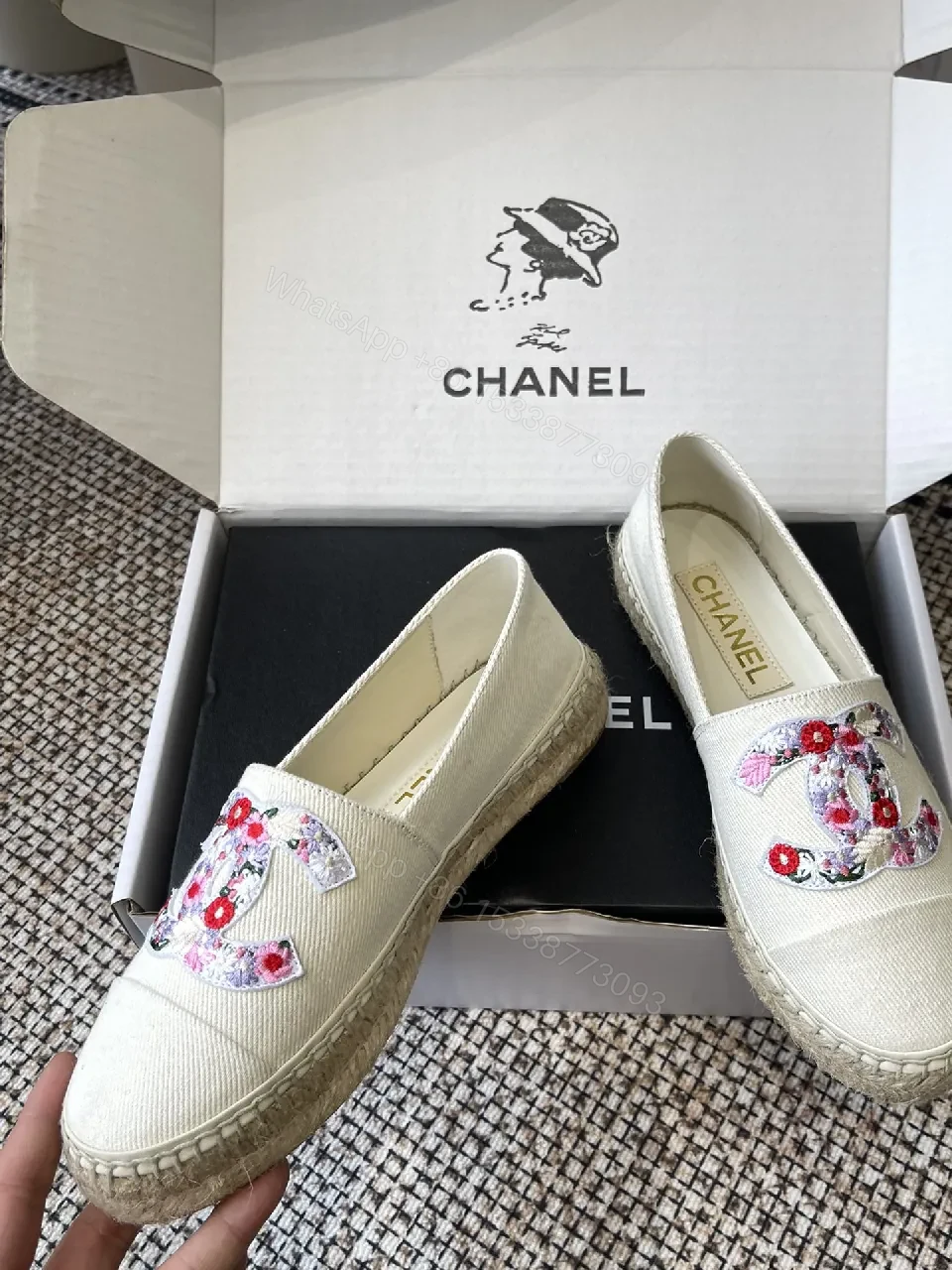 View 7 of Floral Embroidered Canvas Espadrille - Couture-Inspired Sneakers