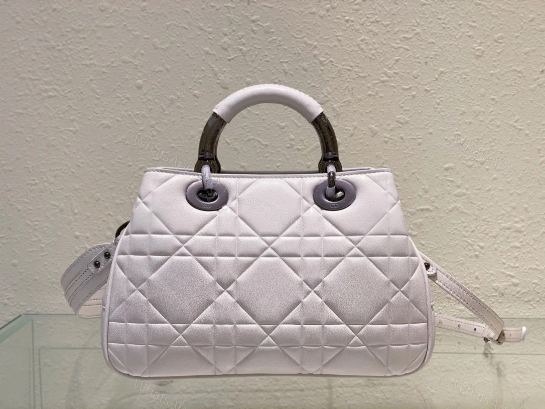 View 2 of Dior Lady Luxury Branded Women’s Handbag Light Purple 24x18cm