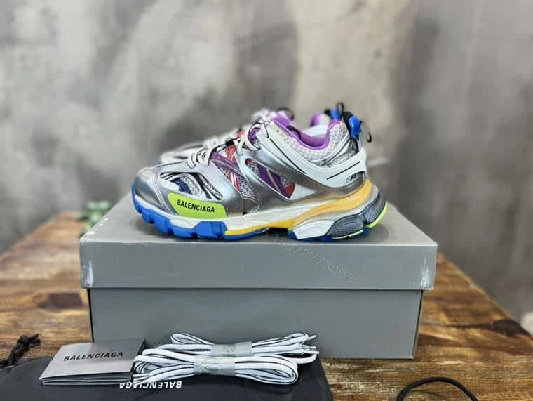 View 2 of BALENCIAGA MEN’S TRACK TRAINERS IN SILVER – BB208