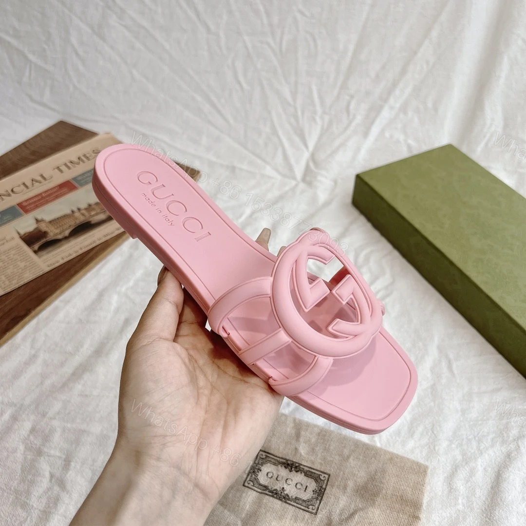View 3 of GUCCI WOMEN’S INTERLOCKING G SLIDE SANDAL PINK 780307 J8700 5815