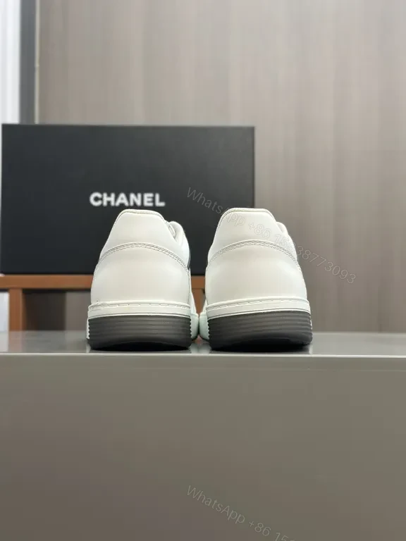 View 9 of White Leather Sneaker: Chanel-Inspired, Subtle Contrast, Luxury Comfort