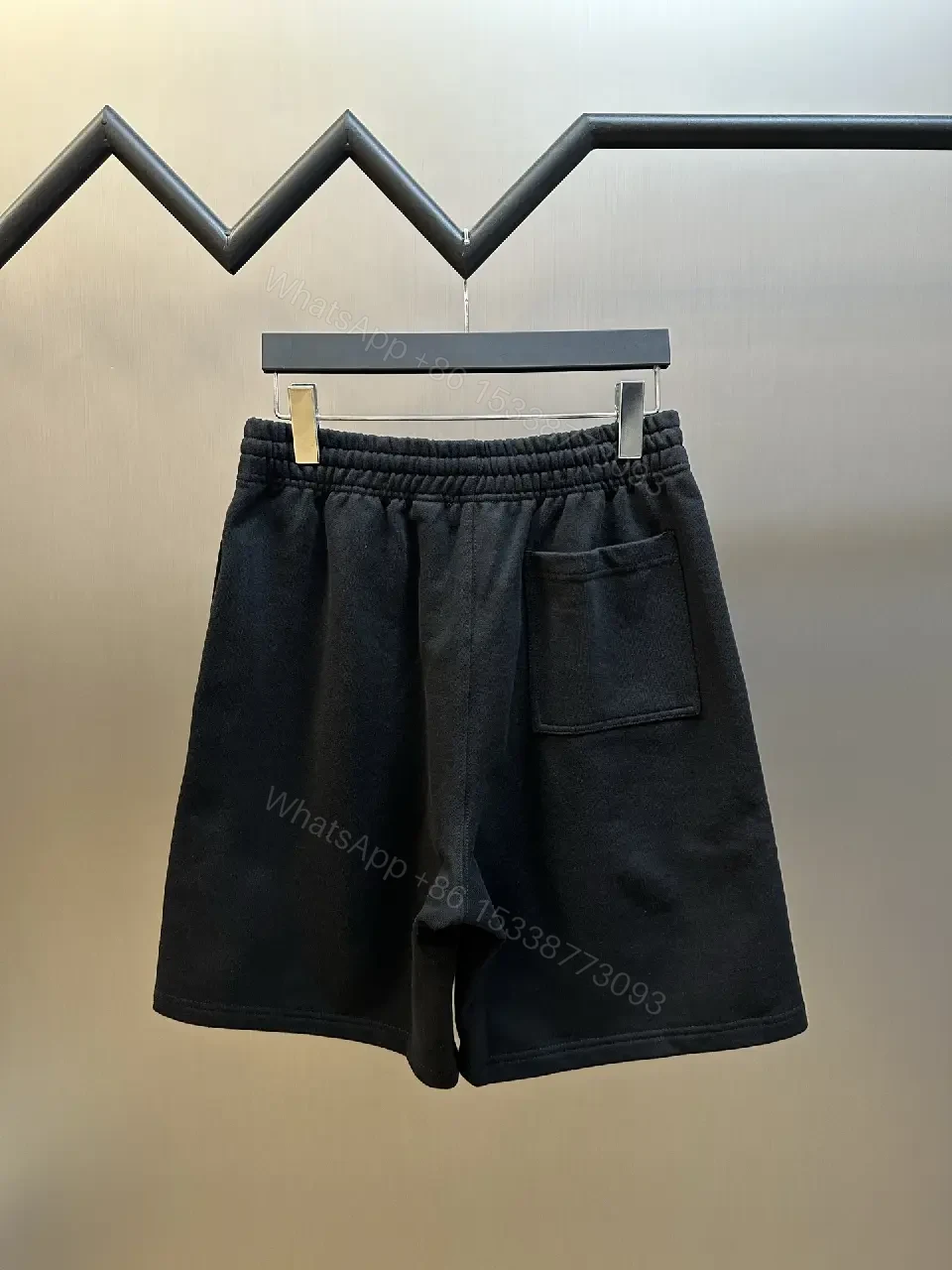 View 7 of Black Cotton Shorts Burberry London Logo Key Feature Elastic Waistband Shorts
