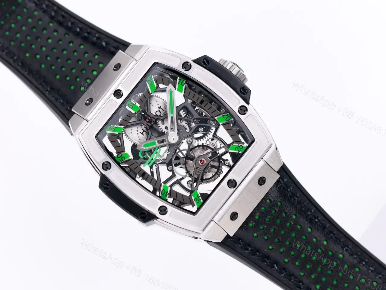 View 8 of Hublot Masterpiece 906 Tourbillon Watch Custom HUB 9006 Manual Wind Movement 18K Rose Gold/Platinum Plated Steel Case