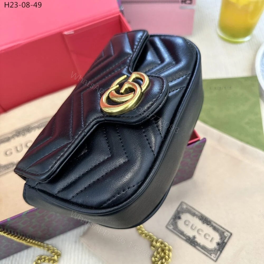 View 8 of Gucci GG Marmont Super Mini Bag Black 17Cm 476433 DTDCT 1000