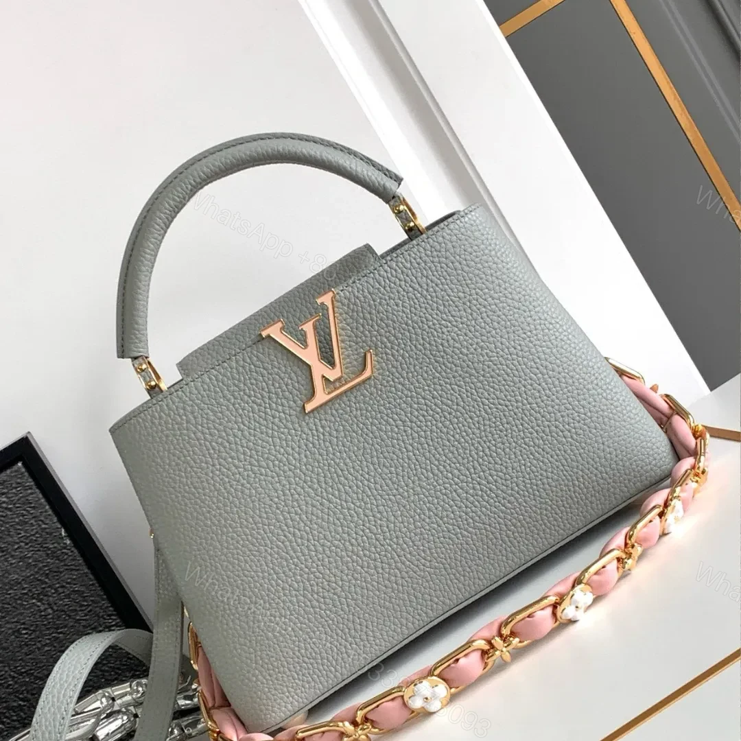Louis Vuitton LV Capucines BB Like Auth Woman’s Grey Blue Handbags 27x18x9cm — view 1