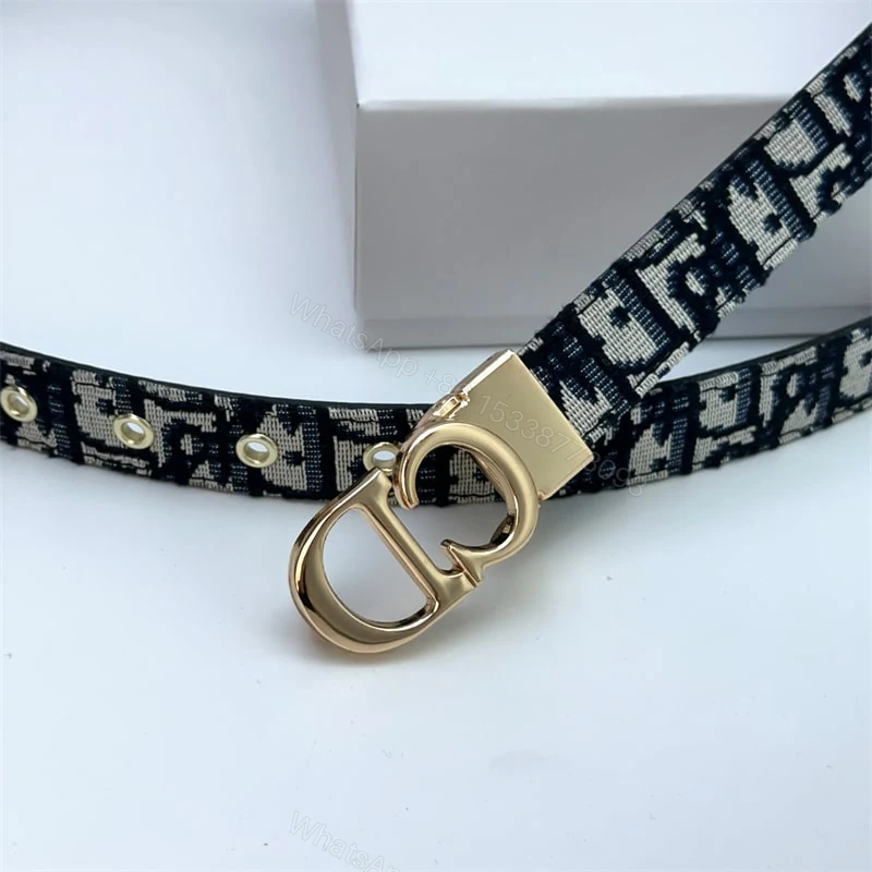 View 4 of DIOR 30 MONTAIGNE REVERSIBLE BELT BLUE IN GOLD 20MM