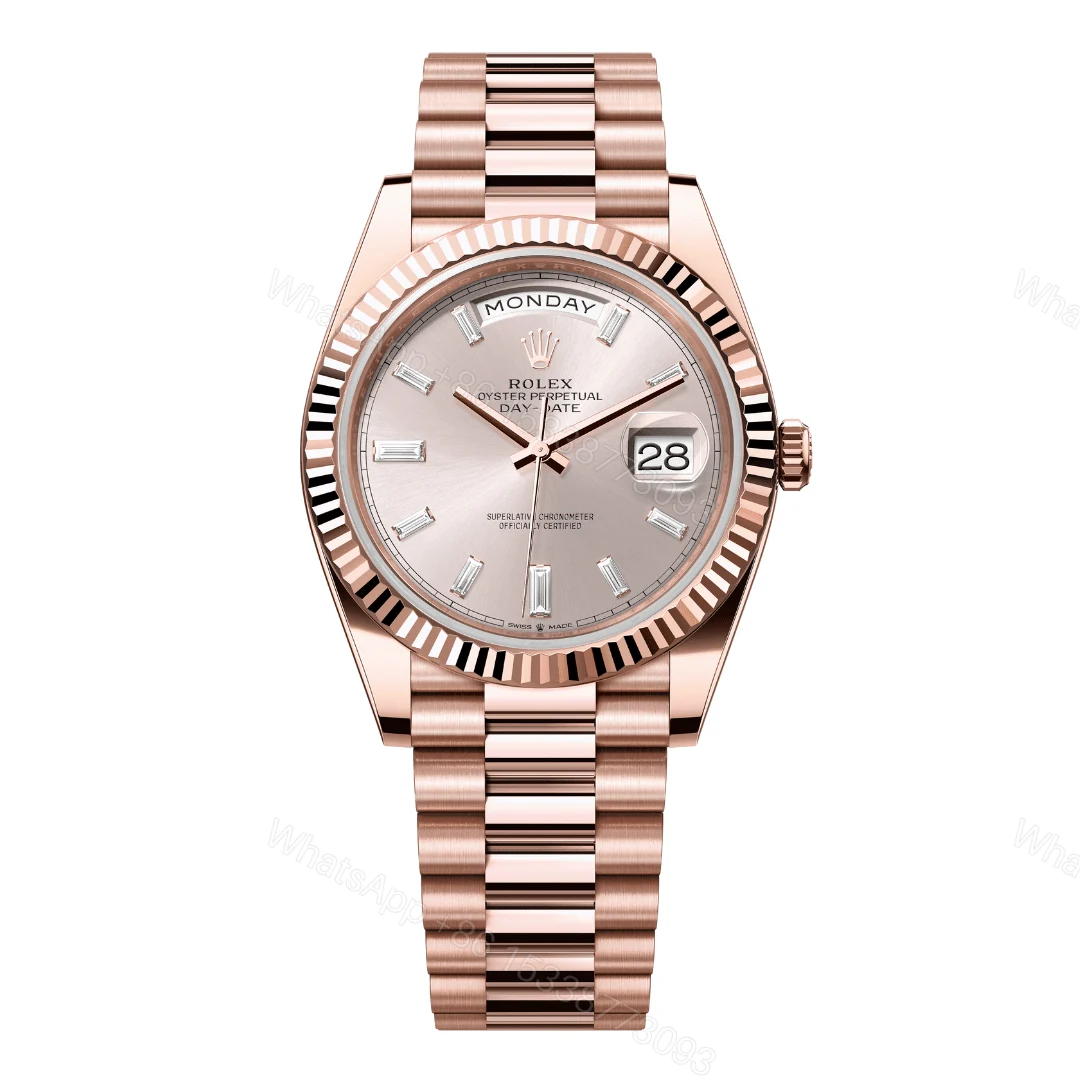 Rolex Day-Date Rose Gold Diamond Dial Replica — view 1