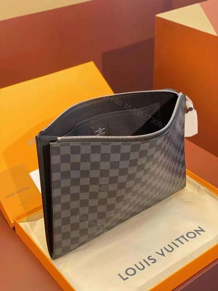 View 3 of Louis Vuitton Handbag Men’s Black With Wallet 25cm