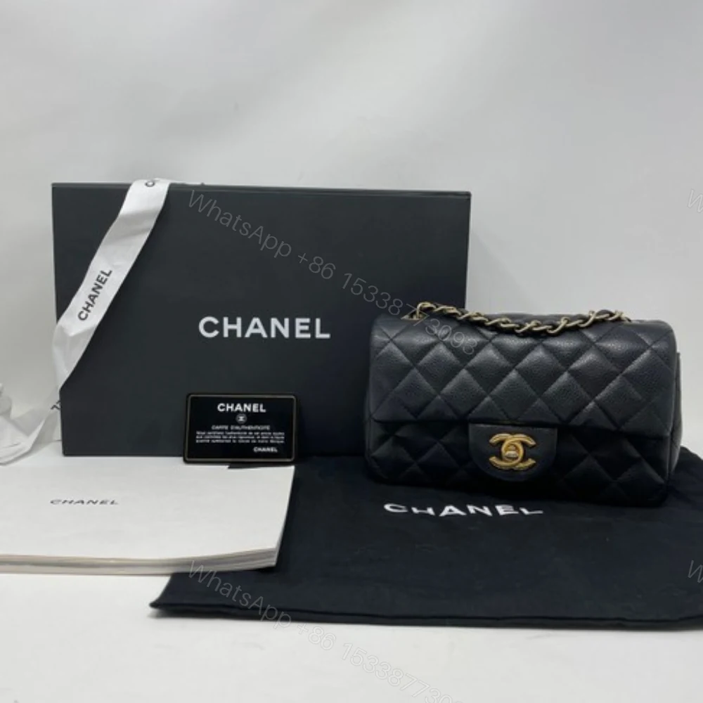 View 3 of Chanel Classic Flap Caviar Black Crossbody Bag 20Cm