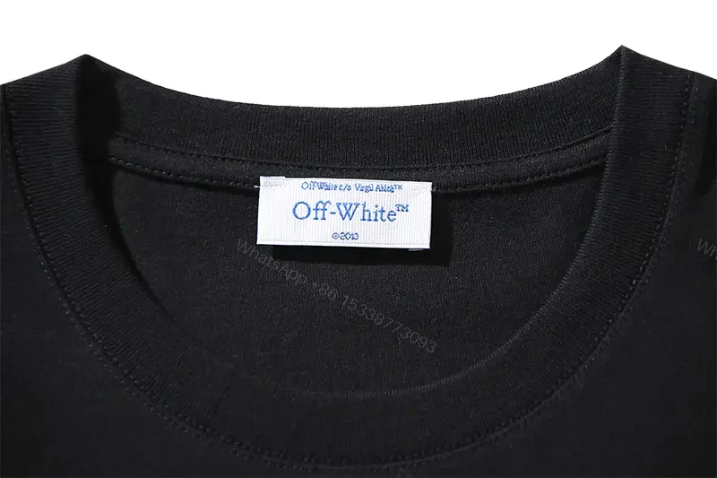 View 10 of White Cotton Oversized Tee with Off-White Logo Short Sleeve T-Shirt