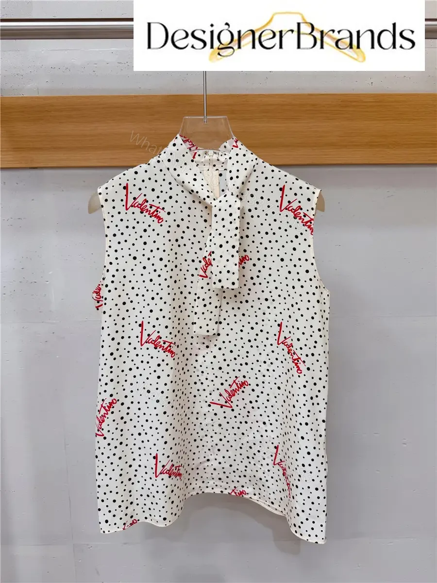 Valentino Plus De Pois White Polka-Dot Silk Top — view 1
