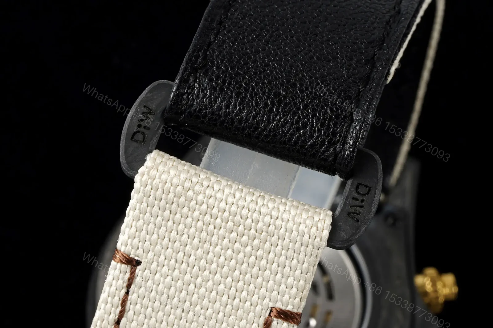 View 6 of Rolex Daytona 40mm Carbon Fiber Dial Rainbow Bezel White Strap Watch RLX-DAY-CARBON-40-RBW-WHT