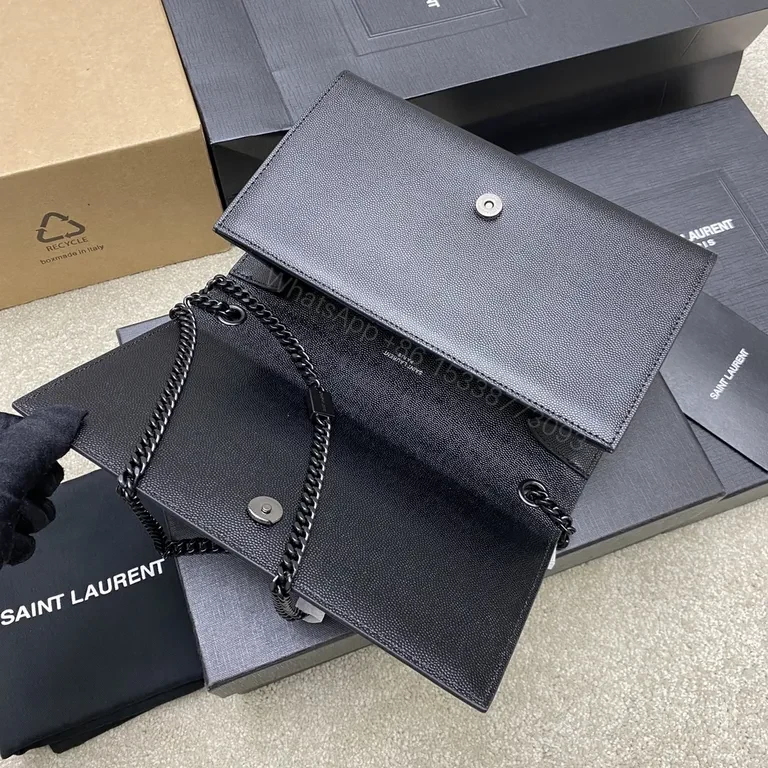 View 4 of Sleek Black Leather Wallet-on-Chain: Compact Luxury Crossbody