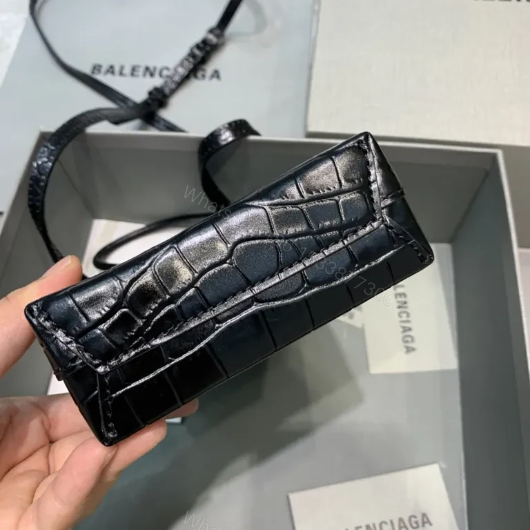 View 4 of Balenciaga Crocodile-Texture Structured Carry Bag