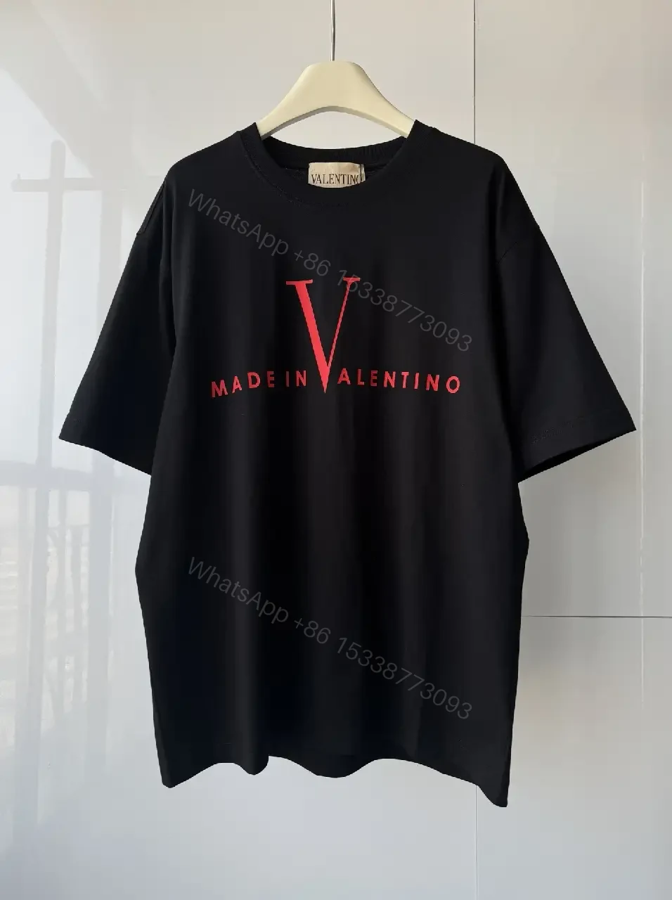 Bold Black Tee Red V Accent - Premium Casual Tee — view 1